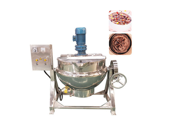 Mixer Berkualitas Tinggi 500 Liter Mesin Ketel Memasak Berjaket Uap Untuk Membuat Gula Sup Cair